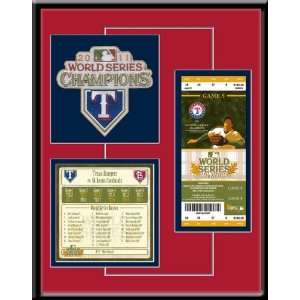 MLB Texas Rangers 2011 World Series Replica Ticket & Patch Frame 