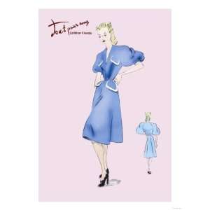  Casual Blue Dress Giclee Poster Print, 24x32