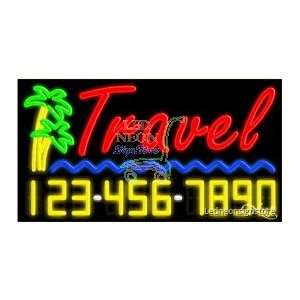Travel Neon Sign 20 inch tall x 37 inch wide x 3.5 inch deep outdoor 