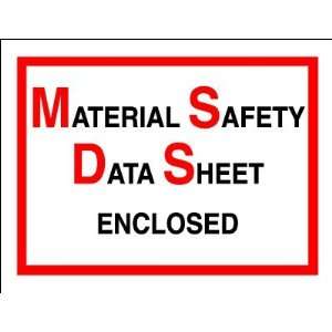   Safety Data Sheet Enclosed Packing List Envelopes