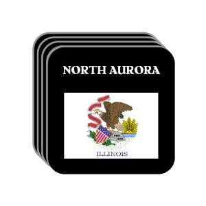  US State Flag   NORTH AURORA, Illinois (IL) Set of 4 Mini 