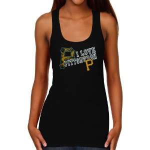 Pittsburgh Pirates Ladies I Love Pittsburgh Slim Fit Tank   Black 