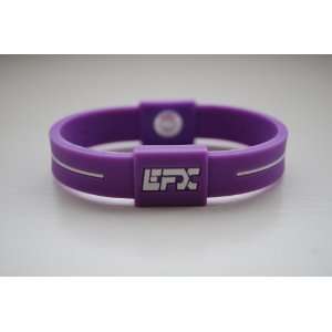  EFX Silicone Sport Bracelet Wristband Purple with White 