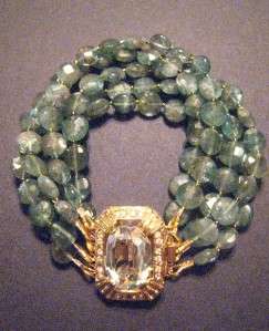 GREEN FACETED APATITE BRACELET W/ CLASSY & SASSY CLASP  