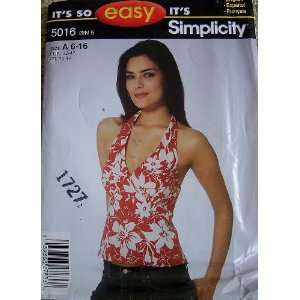  Simplicity Sewing Pattern Halter Tops ~ Misses Size 6 16 