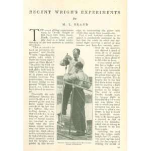    1912 Wright Brothers Glider Experiments Kitty Hawk 