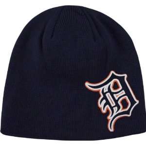  Detroit Tigers 47 Brand Navy Mammoth Beanie Knit Hat 
