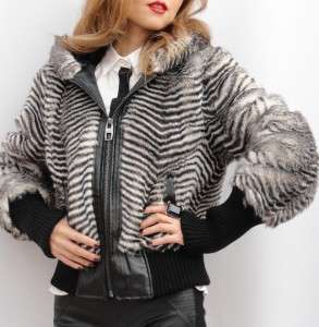 BN Miss Sixty Thick Fur Jacket / Short Coat with Hood UK10 / M  