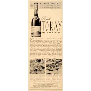  1934 Ad Royal Tokay Wines Hungary Europe Unique Bottles 
