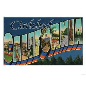  Carlsbad, California   Large Letter Scenes Premium Poster 