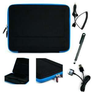  Blue Case with Interior Accessories Pouch for Apple iPad 2 + iPad 