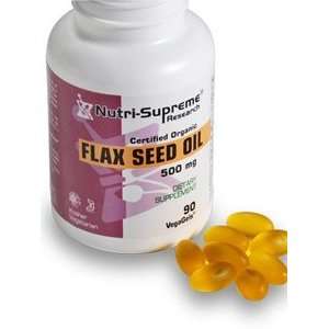 Nutri Supreme Research Organic Flax Seed Oil 500 Mg.   90 