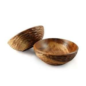  Natural Acacia Wood Side Salad Bowl   Set of 2   3180AHS 