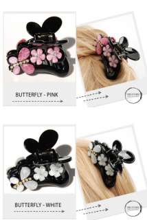 HAIR CLAW CLIP Handmade women CRYSTAL Korean Butterfly  