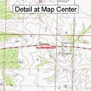  USGS Topographic Quadrangle Map   Azen, Missouri (Folded 