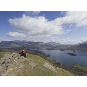 View of Derwent Water from Catbells, Lake District National Park 