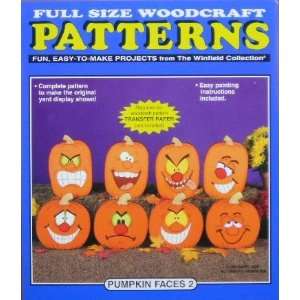  Pumpkin Faces 2 Woodcraft Pattern Patio, Lawn & Garden
