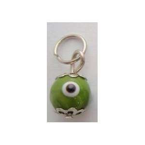  Green Glass Evil Eye Pendant 