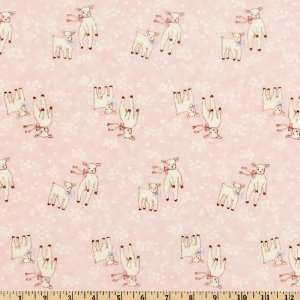  44 Wide Baby Love Lambs Baby Pink Fabric By The Yard 