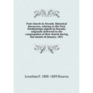   the month of January, 1851 Jonathan F. 1808 1889 Stearns Books