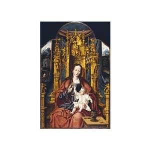  Virgin And Child Enthroned by Joos Van Cleve. size 10.5 