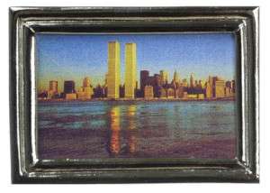 dollhouse miniature TWIN TOWERS PICTURE FRAME 2 HANG  