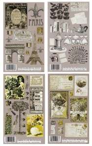 Rub Ons~VINTAGE COLLAGE~Craft Card 4 Styles  