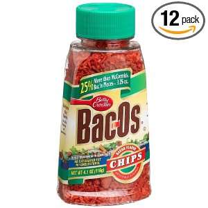 Betty Crocker Bacos Bacon Flavor Chips, 4.1 Ounce Jars (Pack of 12 
