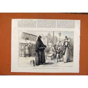  Distress Russia Nun Begging C1891 London News Old Print 