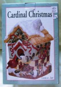 Benchmark Ceramic Cardinal Cookie Jar NIB Christmas  