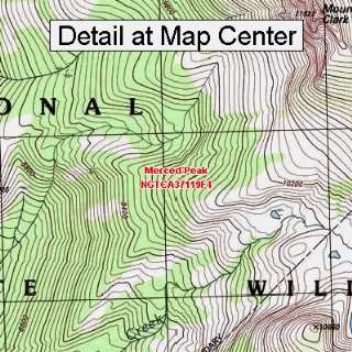  USGS Topographic Quadrangle Map   Merced Peak, California 