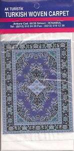 Imported Miniature Turkish Woven Carpet  Shades of Blue  