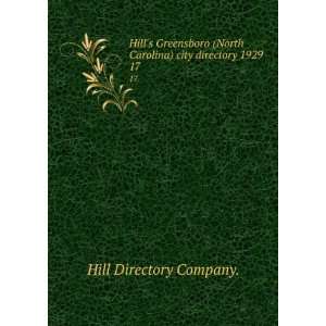  Hills Greensboro (North Carolina) city directory 1929. 17 