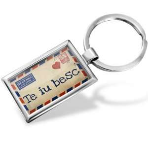 Keychain I Love You Love Letter from Romania Romanian   Hand Made 