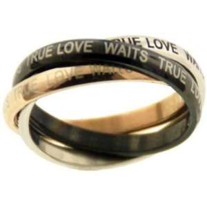  True Love Waits Stainless Steel 3 Finish Ring Size 8 
