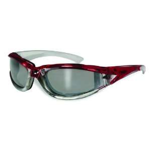  Flashpoint Chrome and Red Frame Motorcycle Glasses Flash 
