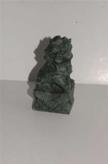 VINTAGE HAND CARVED CHINESE FOO DOG LION STONE SCULPTURE  