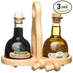 Colavita Extra Virgin Olive Oil and Balsamic Vinegar Cruet Sets (Pack 