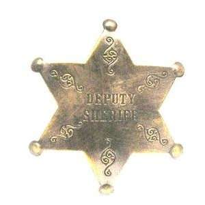   Brass Deputy Sheriff Obsolete Old West Police Badge 