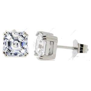   5mm Asscher cut CZs, this pair will have everyone gasping