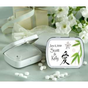 Baby Keepsake Bamboo and Flower Design Personalized Glossy White 