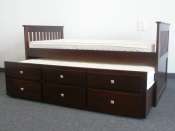 CAPTAINS BED TRUNDLE + DRAWERS CAPPUCCINO bunk beds  