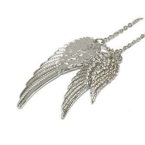  Gorgeous Triple Angel Wing Charm Necklace with Austrian 