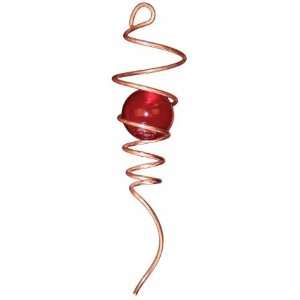  Iron Stop Inc 8046 Copper and Red Spiral Tail Gaze Ball 