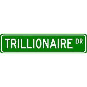  TRILLIONAIRE Street Sign ~ Custom Aluminum Street Signs 