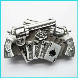  Royal Flush Poker Card Gun Metal Belt Buckle SP 011 