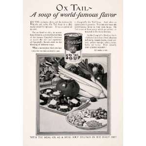 1927 Ad Ox Tail Soup Campbells Dinner Condensed Vegetables Celery 