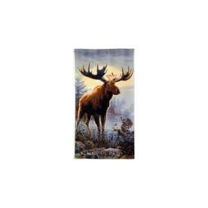 North Woods Moose 34x64 Beach Towel 