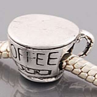 COFFEE CUP CHARM BRACELET BEAD ♥ANY 45th FREE♥ #987  