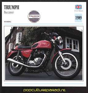 1989 TRIUMPH BUCCANEER British MOTORCYCLE PICTURE CARD  